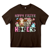 Chocolate Brown Happy Easter Heifers Heavy Core Tee - OliviaCreatesArt