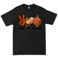 Black Peace Love Basketball Premium Tee - FaDigitalArtStudio