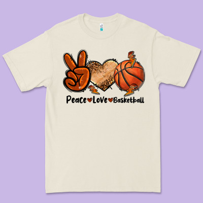 Peace Love Basketball Premium Tee Designed By Fadigitalartstudio