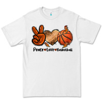White Peace Love Basketball Premium Tee - FaDigitalArtStudio
