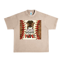 French Oak Baseball Mom Messy Bun Urban Heavy Tee - CowhideDigitalArt