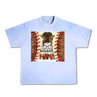 Grape Ice Baseball Mom Messy Bun Urban Heavy Tee - CowhideDigitalArt
