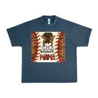 Midnight Navy Baseball Mom Messy Bun Urban Heavy Tee - CowhideDigitalArt