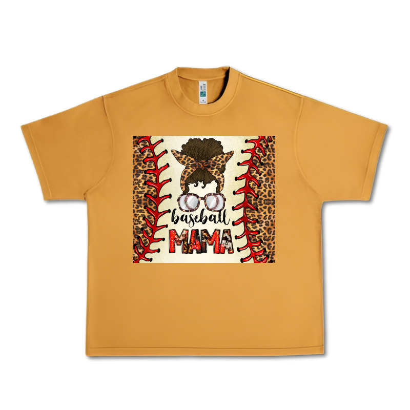 Baseball Mom Messy Bun Urban Heavy Tee by CowhideDigitalArt | Teevron