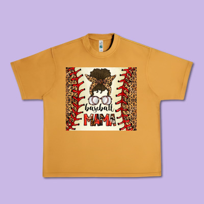 Baseball Mom Messy Bun Urban Heavy Tee Designed By Cowhidedigitalart
