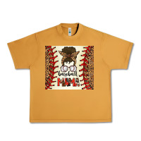 Peanut Butter Baseball Mom Messy Bun Urban Heavy Tee - CowhideDigitalArt
