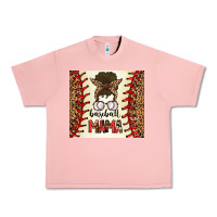 Salmon Baseball Mom Messy Bun Urban Heavy Tee - CowhideDigitalArt