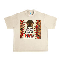 Sandshell Baseball Mom Messy Bun Urban Heavy Tee - CowhideDigitalArt