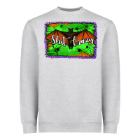 Heather Grey bat shit crazy with background Heavyweight Sweatshirt - Jasminsmagicworld