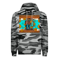 Slate Camo cowboy boots and sunflowers turquoise leopard background Premium Hoodie - Artiststas