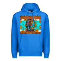 True Royal cowboy boots and sunflowers turquoise leopard background Premium Hoodie - Artiststas