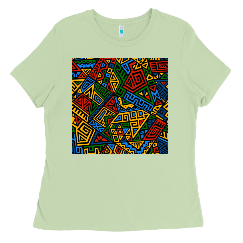 African Geometric Seamless Pattern Ladies Tee by BundleAndBundleShop | Teevron