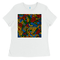 White african geometric seamless pattern Ladies Tee - BundleAndBundleShop