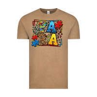 Vintage Coffee autism leopard frame para Vintage Tee - LillyAllenDesigns