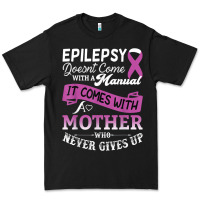 Black epilepsy warrior purple ribbon mother awareness support Premium Tee - linhVisuals