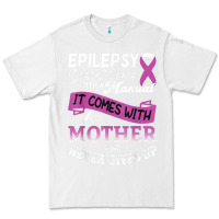 White epilepsy warrior purple ribbon mother awareness support Premium Tee - linhVisuals