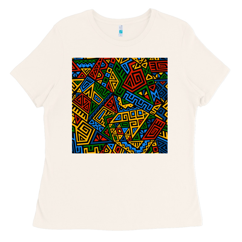 African Geometric Seamless Pattern Ladies Tee by BundleAndBundleShop | Teevron