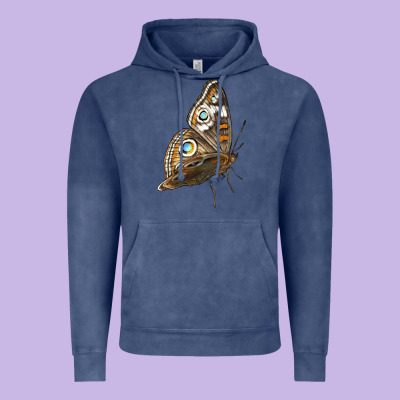 Flying Common Buckeye Butterfly Vintage Hoodie Designed By Lillyallendesigns