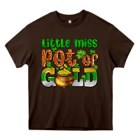 Chocolate Brown St. Patrick's little miss pot of gold Heavy Core Tee - OliviaCreatesArt