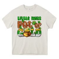 Cream St. Patrick's little miss pot of gold Heavy Core Tee - OliviaCreatesArt
