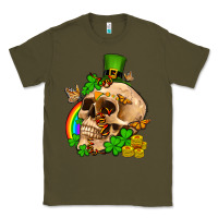 Army Green St. Patrick's boho skull Classic Tee - OliviaCreatesArt