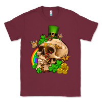 Burgundy St. Patrick's boho skull Classic Tee - OliviaCreatesArt