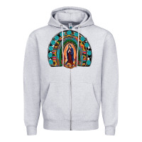 Lady Of Guadalupe Rainbow Zipper Hoodie | Teevron