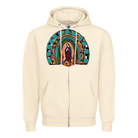 Sandshell Lady Of Guadalupe Rainbow Zipper Hoodie - RanaPortraitStore