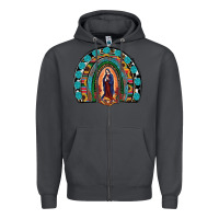 Smoke Lady Of Guadalupe Rainbow Zipper Hoodie - RanaPortraitStore