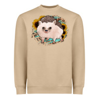 Mushroom hedgehog with sunflowers and leopard Heavyweight Sweatshirt - Jasminsmagicworld