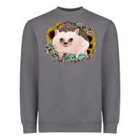 Storm hedgehog with sunflowers and leopard Heavyweight Sweatshirt - Jasminsmagicworld