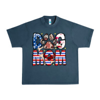 Midnight Navy American Dog Mom Urban Heavy Tee - CowhideDigitalArt
