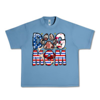 Pebble Blue American Dog Mom Urban Heavy Tee - CowhideDigitalArt