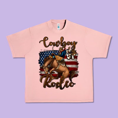 Cowboy Up Rodeo Bucking Bronco Urban Heavy Tee Designed By Jasminsmagicworld