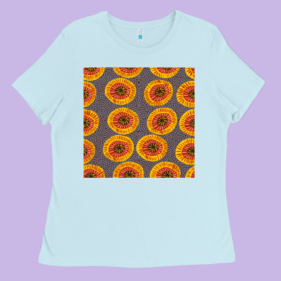 African Fabric Seamless Pattern Ladies Tee Designed By Bundleandbundleshop