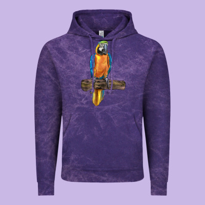 Blue Throated Macaw Vintage Hoodie Designed By Lillyallendesigns