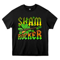 Black St. Patrick’s Day sham rocker with guitar Heavy Core Tee - OliviaCreatesArt