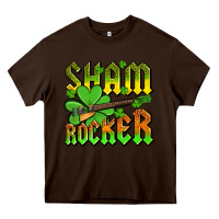 Chocolate Brown St. Patrick’s Day sham rocker with guitar Heavy Core Tee - OliviaCreatesArt