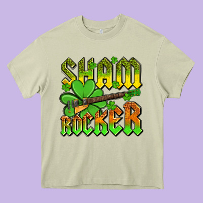 St. Patrick’s Day Sham Rocker With Guitar Heavy Core Tee Designed By Oliviacreatesart