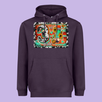 Western Back To School 3rd Grade Heavyweight Hoodie Designed By Jasminsmagicworld
