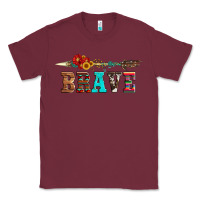 Burgundy brave and aztec wood sunflower with arrow Classic Tee - Artiststas