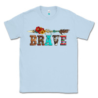 Dusty Blue brave and aztec wood sunflower with arrow Classic Tee - Artiststas