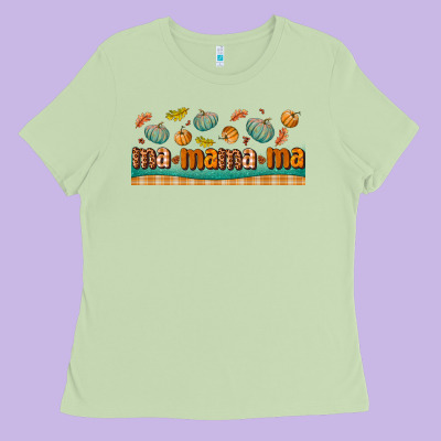 Fall Mama Libbey Glass Ladies Tee Designed By Bundleandbundleshop