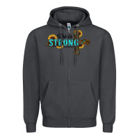 Smoke She Is Strong Western Cross Zipper Hoodie - RanaPortraitStore