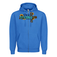 True Royal She Is Strong Western Cross Zipper Hoodie - RanaPortraitStore
