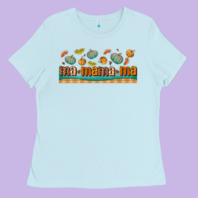 Fall Mama Libbey Glass Ladies Tee Designed By Bundleandbundleshop