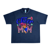 Navy Cheer Mom Urban Heavy Tee - CowhideDigitalArt
