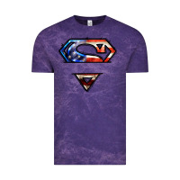 Cloud Purple super american flag logo Vintage Tee - LillyAllenDesigns