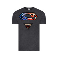 Vintage Black super american flag logo Vintage Tee - LillyAllenDesigns