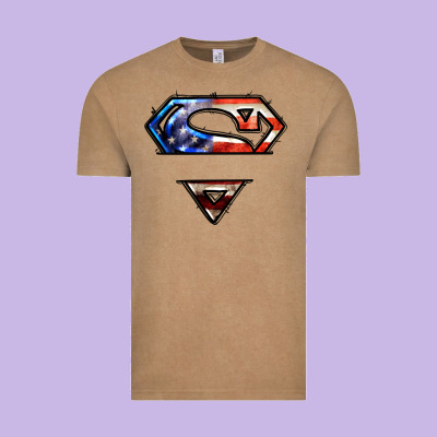 Super American Flag Logo Vintage Tee Designed By Lillyallendesigns